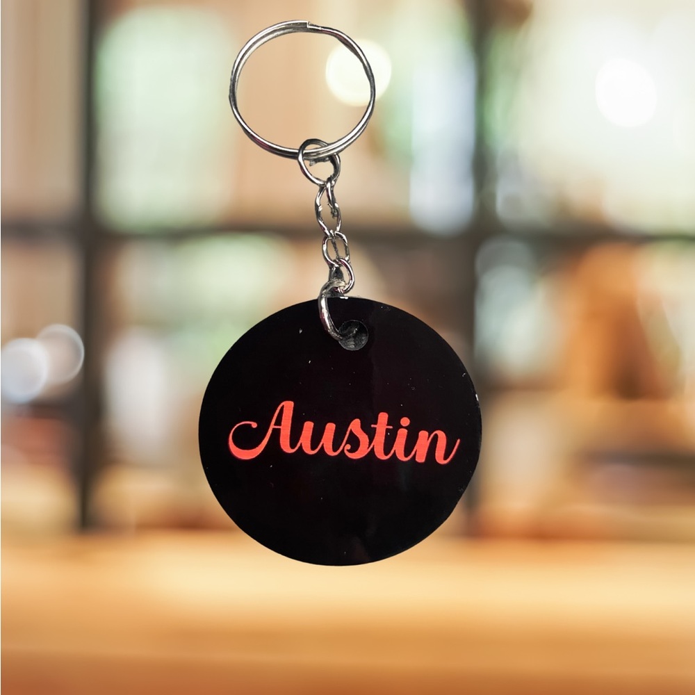 Austin Black and Red Keychain